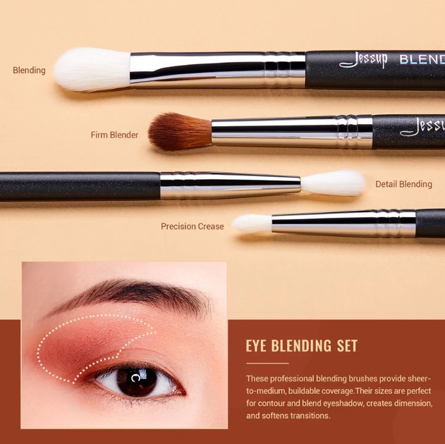 Zestaw pędzli do makijażu oczu Jessup Pro Eyeshadow Brush T338 (6976074373385) - obraz 4