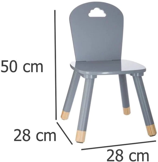 Krzesło dziecięce Atmosphera for kids 50 x 28 x 28 cm Grey (3560238909126) - obraz 3