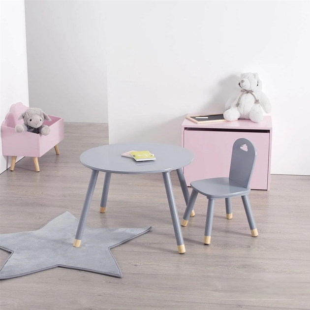 Krzesło dziecięce Atmosphera for kids 50 x 28 x 28 cm Grey (3560238909126) - obraz 5
