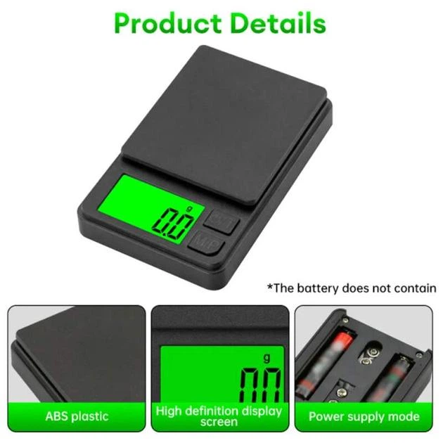 Весы ювелирные высокоточные (0.1g) до 1000g, 2хААА, black - изображение 7