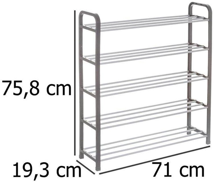 Полиця для взуття 5five Simply Smart з 5 рівнями 76 x 20 x 71 см Сіра (5902973410044) - зображення 3