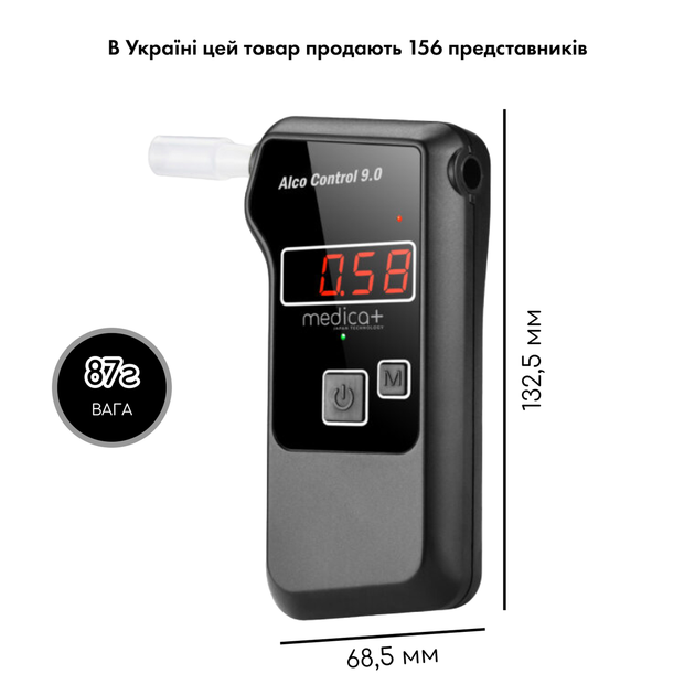 Алкотестер MEDICA+ Электрохимический AlcoControl 9.0 PRO Алкомат Профессиональный - изображение 6