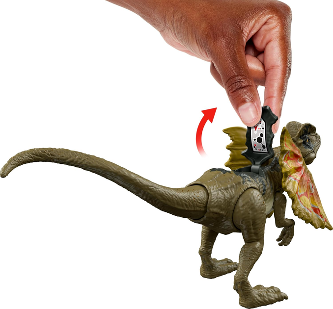 Figurka dinozaura Mattel Jurassic World Chaos Theory Epic Evolution Strike Attack Dilophosaurus HTK65 (0194735192335) - obraz 6