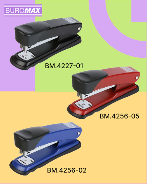Степлер Buromax №24, 26 25 листов Черный (BM.4256-01) - изображение 4