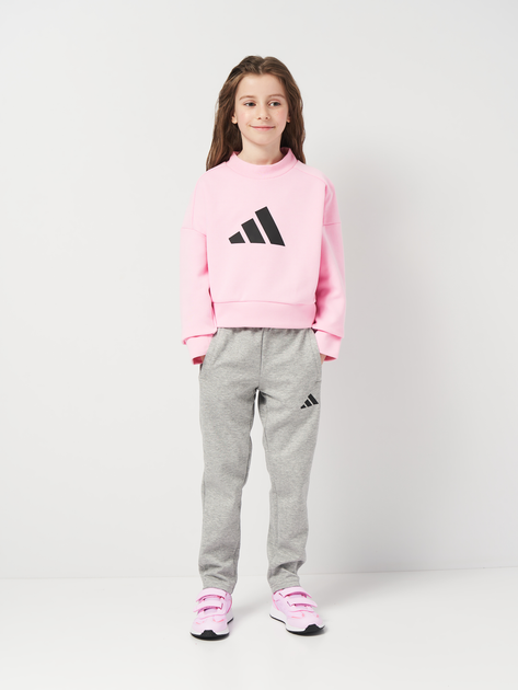 Подростковый спортивный костюм (свитшот + штаны) для девочки Adidas Jg Fi Logo Ts JJ4800 158-164 см Розовый (4067905021994) 
