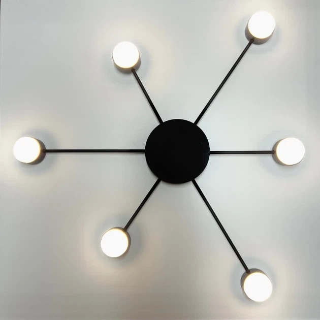 Люстра RAY SLIM 6xGX53 BLACK черная LUMINARIA 220V IP20 (потолочный светильник под сменные LED лампы) 950x55мм - изображение 2