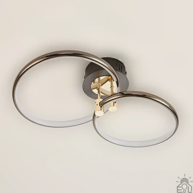 Світлодіодна люстра Esllse LUNE 48W 2R APP BLACK/GOLD/WHITE LED 600х350х110мм керована з пультом і додатком для смартфону - Фото 3 Світлодіодна люстра Esllse LUNE 48W 2R APP BLACK/GOLD/WHITE LED 600х350х110мм керована з пультом і додатком для смартфону - зображення 3