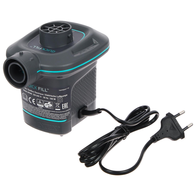 Электрический насос Intex 66640 QUICK-FILL 3 насадки От сети 220-240V - для матраса, кровати, лодки, бассейна - изображение 3