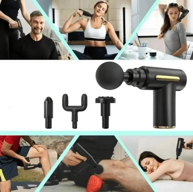 Масажер перкусійний масажер для шиї голови та ніг Massage gun CX 157 Чорний - зображення 2