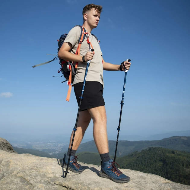 Kijki trekkingowe Nils aluminiowe 6061 niebiesko-czarne TK8601 (5907695557732) - obraz 7