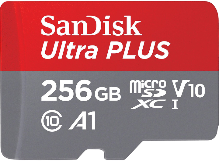 Карта памяти SanDisk Ultra PLUS microSDXC 256GB V10 UHS-I + SD Adapter (0619659200732) - изображение 1