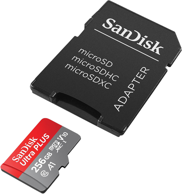 Карта памяти SanDisk Ultra PLUS microSDXC 256GB V10 UHS-I + SD Adapter (0619659200732) - изображение 4