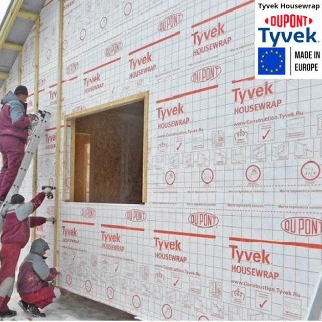 Вітроізоляційна мембрана Tyvek Housewrap 3 x 50 м, 150 м2, 60 г/м2 - зображення 10