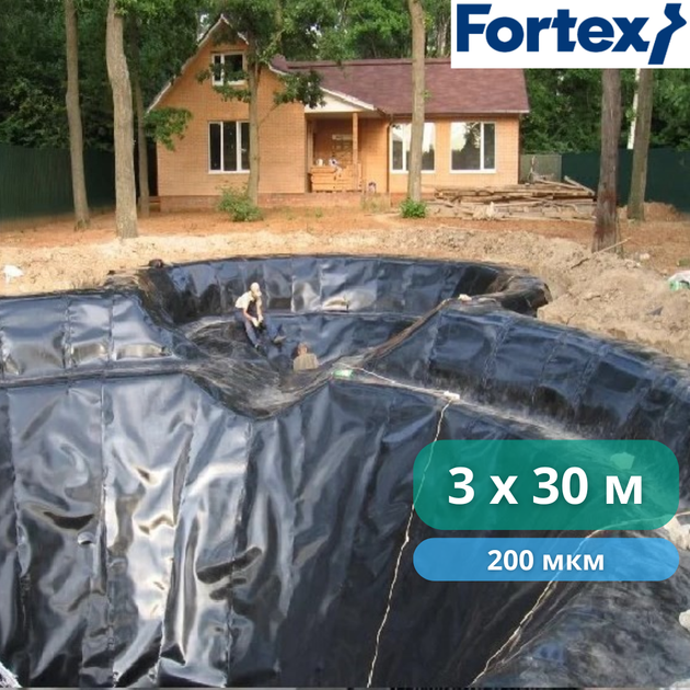 Пленка полиэтиленовая Fortex 3x30 м, 90 м2, 200 мкм, черная - изображение 10