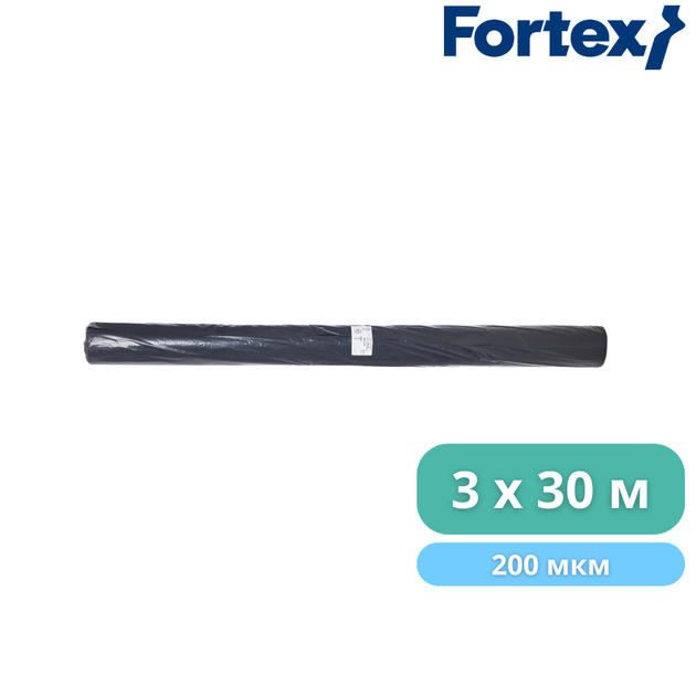 Пленка полиэтиленовая Fortex 3x30 м, 90 м2, 200 мкм, черная - изображение 12
