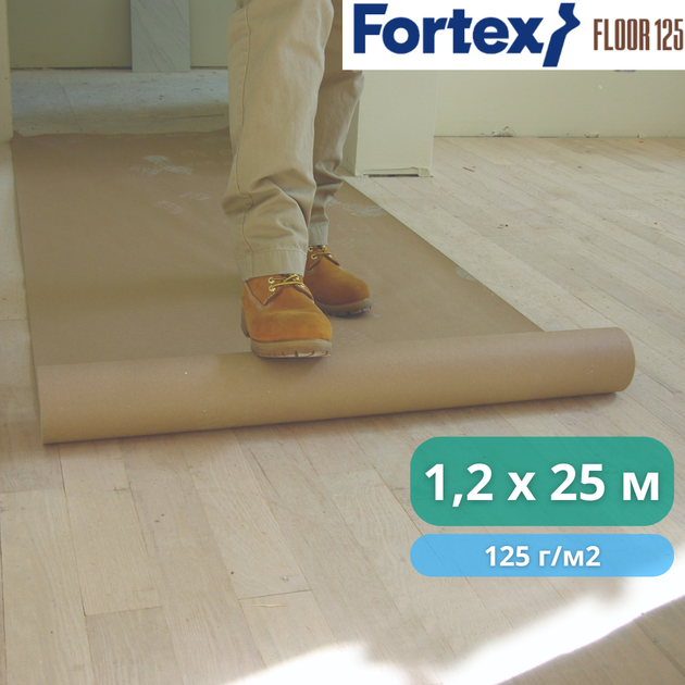 Картон малярный, защитный Fortex Floor 125 1,2х25 м, 30 м2, 125 г/м2 - изображение 7