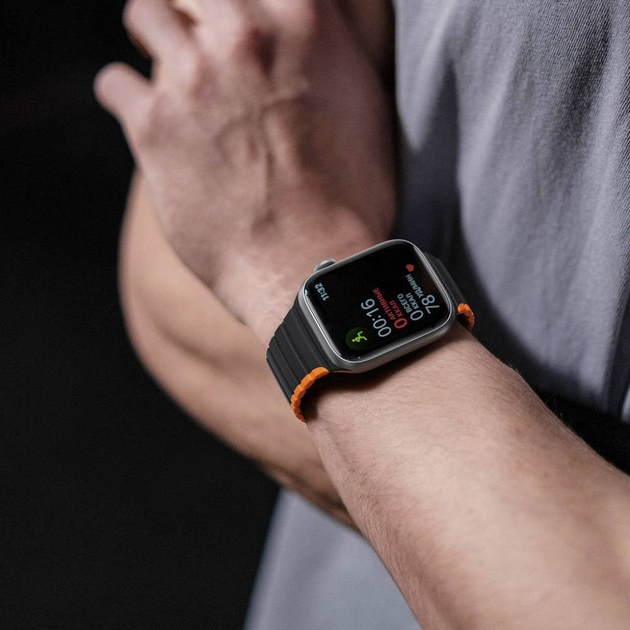 Pasek Dux Ducis LD Version do Apple Watch 38/40/41 mm Black/Orange (6934913027851) - obraz 7