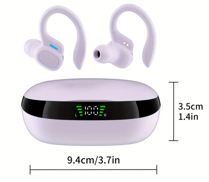 Вакуумные bluetooth наушники Ture TWS для спорта Фиолетовые - изображение 3
