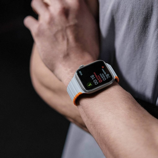 Pasek Dux Ducis LD Version do Apple Watch 38/40/41 mm Gray/Orange (6934913027868) - obraz 7