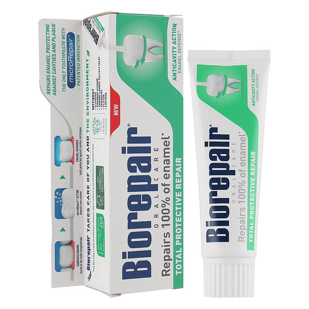 Зубна паста Biorepair Biomimetischer Zink-Hydroxylapatit Абсолютний захист та відновлення Advanced з - зображення 2