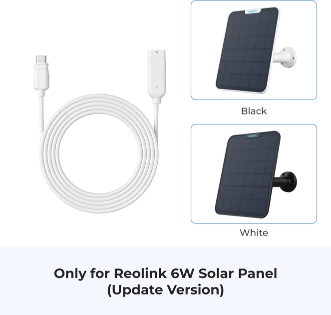 Przedłużacz do panelu słonecznego Reolink Solar EX Cable USB-C 4.5 m White - obraz 2