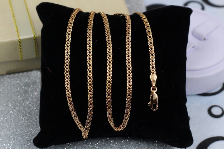 Цепь Xuping Jewelry ромб 60см 3 мм золотистая - Фото 1 Цепь Xuping Jewelry ромб 60см 3 мм золотистая - изображение 1