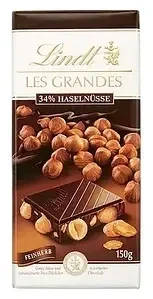 Шоколад чорний з цілим горіхом Lindt Les Grandes Haselnusse 150 гр - зображення 4