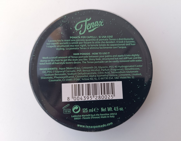 Помада для укладки волос экстра сильной фиксации Tenax Pomade extra strong base, 428007, 125 мл - изображение 2