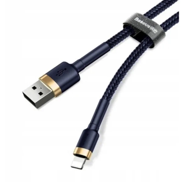 Кабель Baseus cafule Cable USB For iP 2.4A 1m Gold+Blue (CALKLF-BV3) - изображение 8