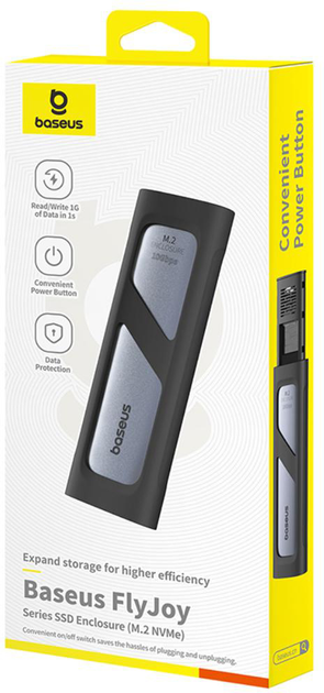 Зовнішня кишеня Baseus FlyJoy M.2 NVMe USB3.2 Gen2 10Gbps 8TB Space Grey (6932172658335) - зображення 7