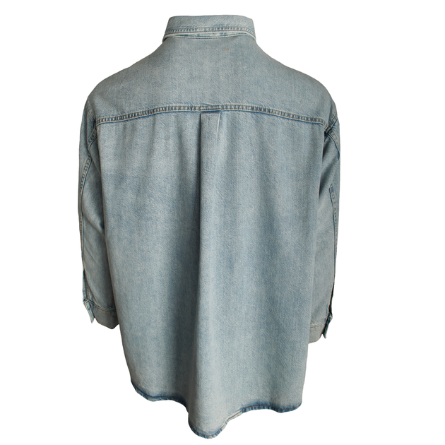Джинсовая Рубашка Мужская H&M Голубой M 061124-849468 - изображение 2