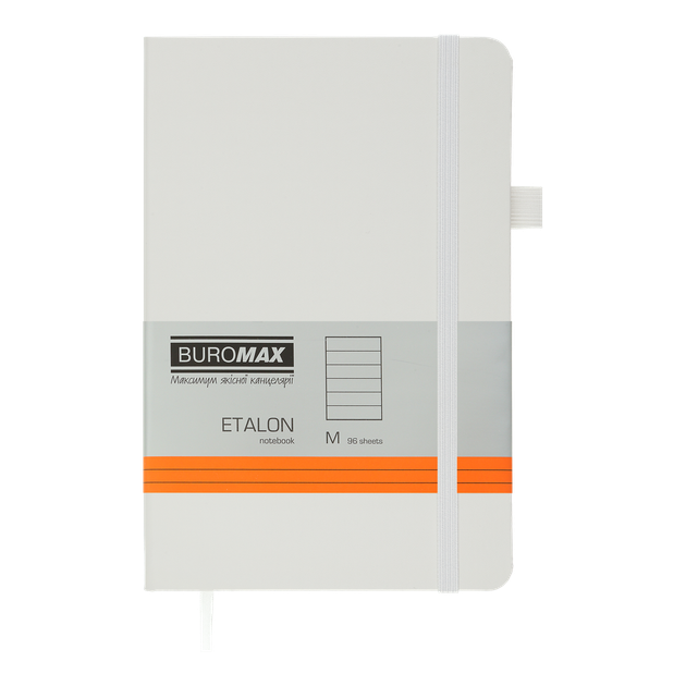 Книга записна Buromax Etalon 125*195мм 96 аркушів у лінію обкладинка штучна шкіра Біла (BM.291260-12) - Фото 1 Книга записна Buromax Etalon 125*195мм 96 аркушів у лінію обкладинка штучна шкіра Біла (BM.291260-12) - изображение 1
