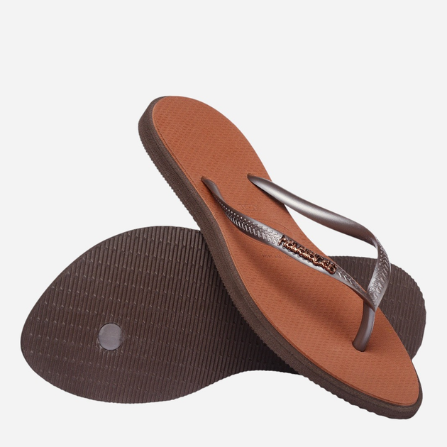 Klapki japonki damskie basenowe Havaianas 4149584.0727 43-44 (41-42BR) Ciemnobrązowe (7909989578476) - obraz 6