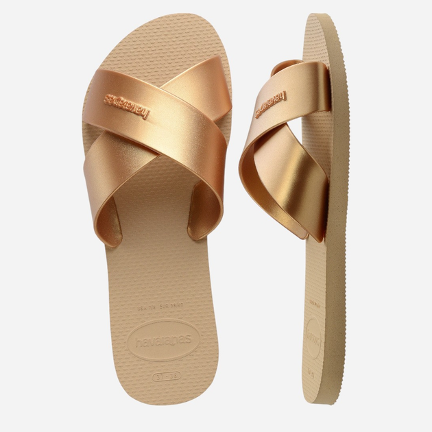 Жіночі шльопанці Havaianas 4148866.0570 39-40 (37-38BR) Золотисті (7909989527962) - зображення 6