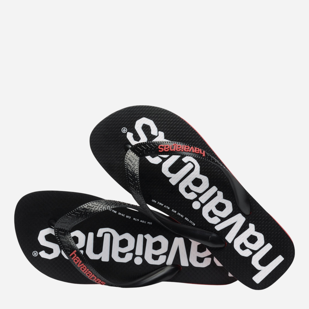 Klapki japonki męskie basenowe Havaianas 4145741.2090 43-44 (41-42BR) Czarny/Czerwony (7909690336518) - obraz 6