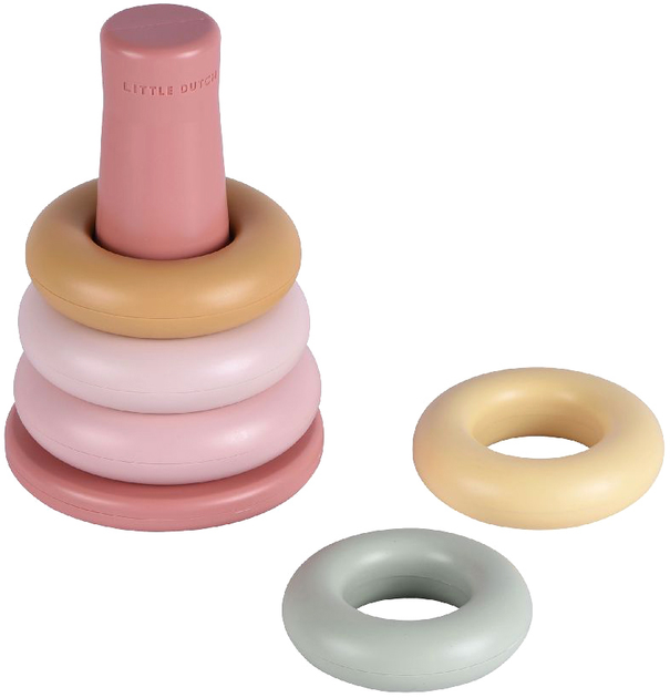 Piramidka Little Dutch Stacking Rings Różowa 2007772 (8712051096834) - obraz 4