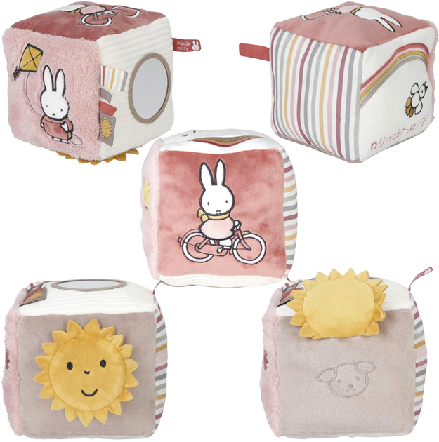 Kostka sensoryczna Miffy Fluffy Cubic Pink NIJN926 (8713291669260) - obraz 3