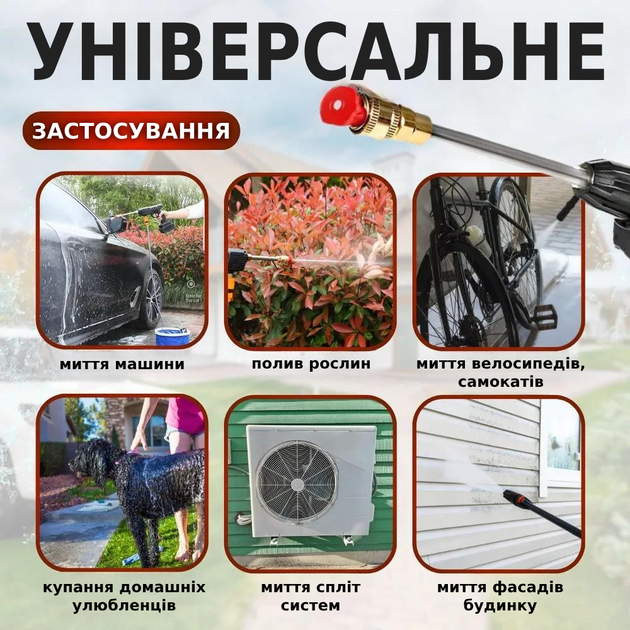 Автомобильная мойка 2 акб аккумуляторная водяной пистолет высокого давления портативная автомойка для машин Черный - изображение 4