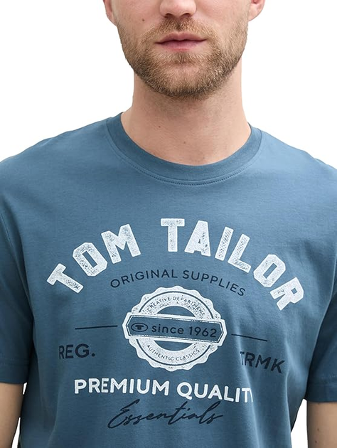 Футболка Tom Tailor LOGO TEE MEN'S T-SHIRT S Синій 1037735-36985 - изображение 3