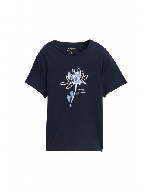 Футболка Tom Tailor women's T-shirt L Темно-синій 1045534-10360 - Фото 4 Футболка Tom Tailor women's T-shirt L Темно-синій 1045534-10360 - изображение 4