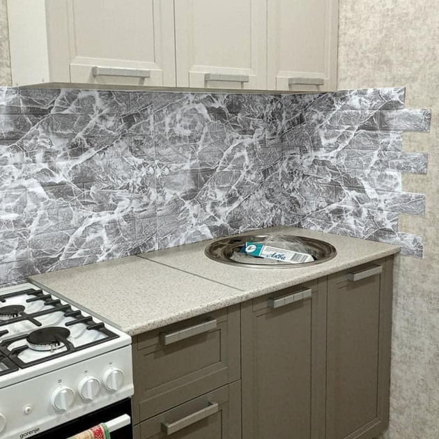 3D панель самоклеящаяся StickerWall под мрамор 770х700х3 мм серый - изображение 8