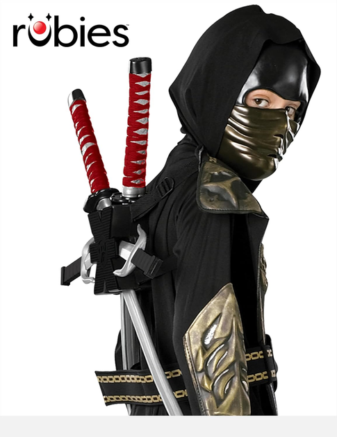 Набір Катани та Ножі Дракон Ніндзя з Кріпленням на Спину Dragon Ninja Child's Backpack Weapon Set Rubie's 606672 - зображення 2