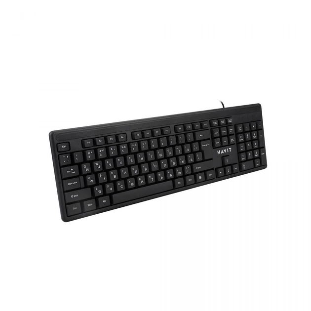 Дротова клавіатура HAVIT HV-KB2001 USB Black - зображення 4