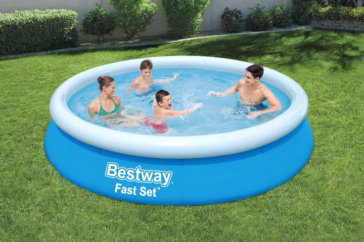 Надувной семейный бассейн круглый Bestway 57273 С фильтр-насосом на 5377 литров 366x76 см Синий - изображение 2
