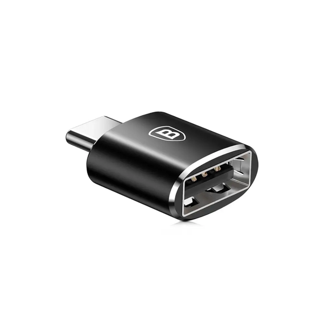 Переходник OTG Baseus USB Female To Type-C Male Adapter Converter Black (CATOTG-01) - Фото 3 Переходник OTG Baseus USB Female To Type-C Male Adapter Converter Black (CATOTG-01) - изображение 3