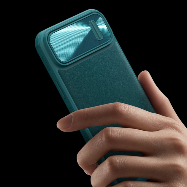Панель Nillkin CamShield Leather S Case для Apple iPhone 14 Pro Max Green (6902048249769) - зображення 7