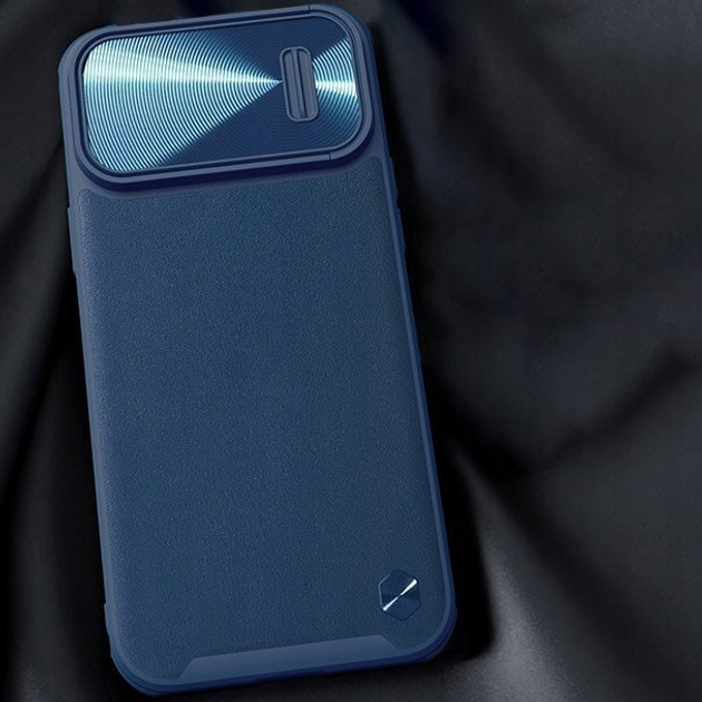 Панель Nillkin CamShield Leather S Case для Apple iPhone 14 Pro Blue (6902048249691) - зображення 6