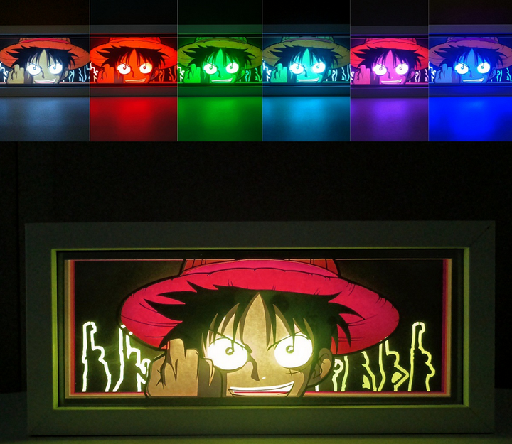 Светильник многослойный с 3D эффектом Луффи Monkey D. Luffy led лампа из аниме One Piece - изображение 5
