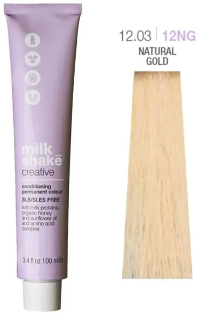 Фарба для волосся Milk_Shake Creative 12.0312NG Natural Gold 100 мл (8032274059301) - зображення 3
