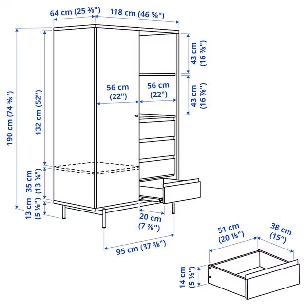 Шафа RADMANSO IKEA 705.936.06 - зображення 5